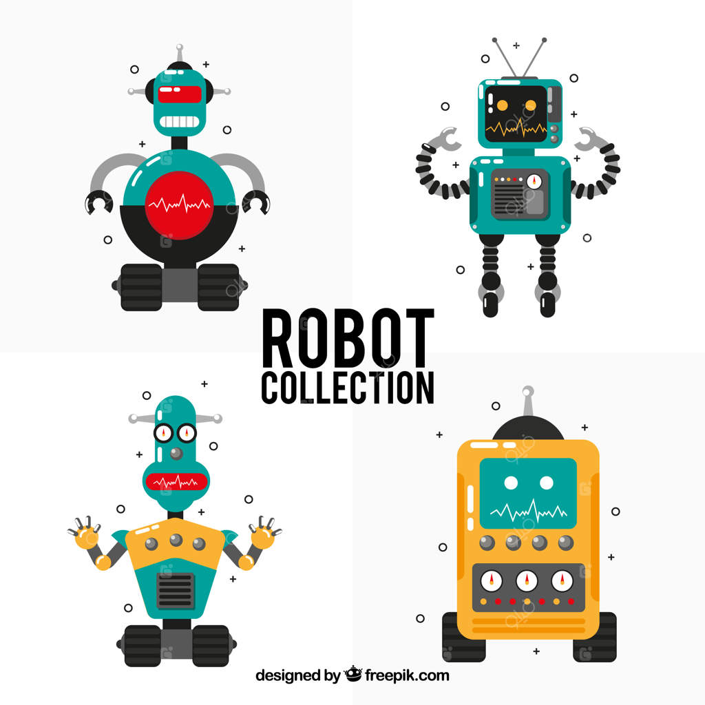 مجموعه‌ای از ربات‌های تخت در حالت‌های مختلف