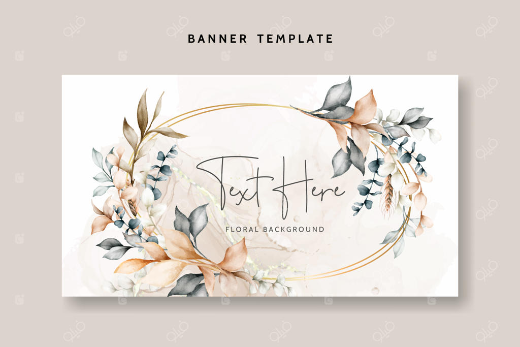 پترن پس‌زمینه برگ‌های کلاسیک آبرنگی شیک