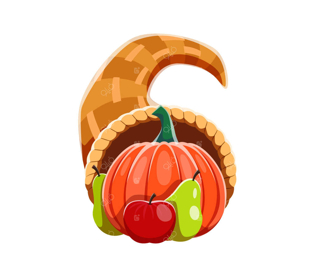 برداشت پاییزی: فونت باغ سبزیجات عدد شش