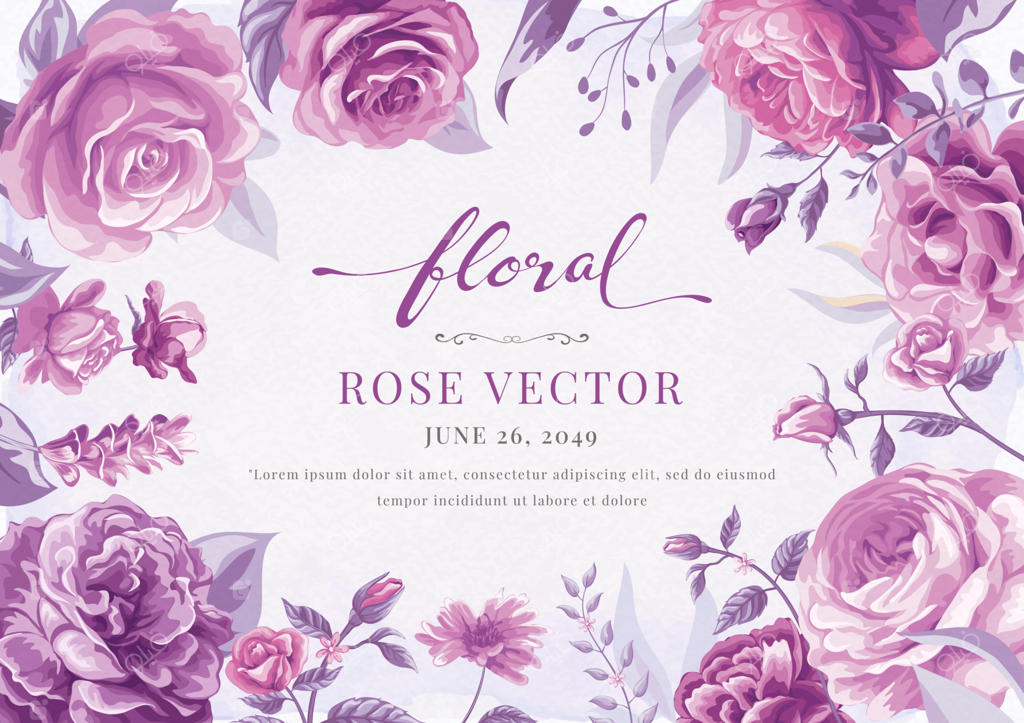 تصویر دیجیتال از گل رز و برگ‌های گیاهی