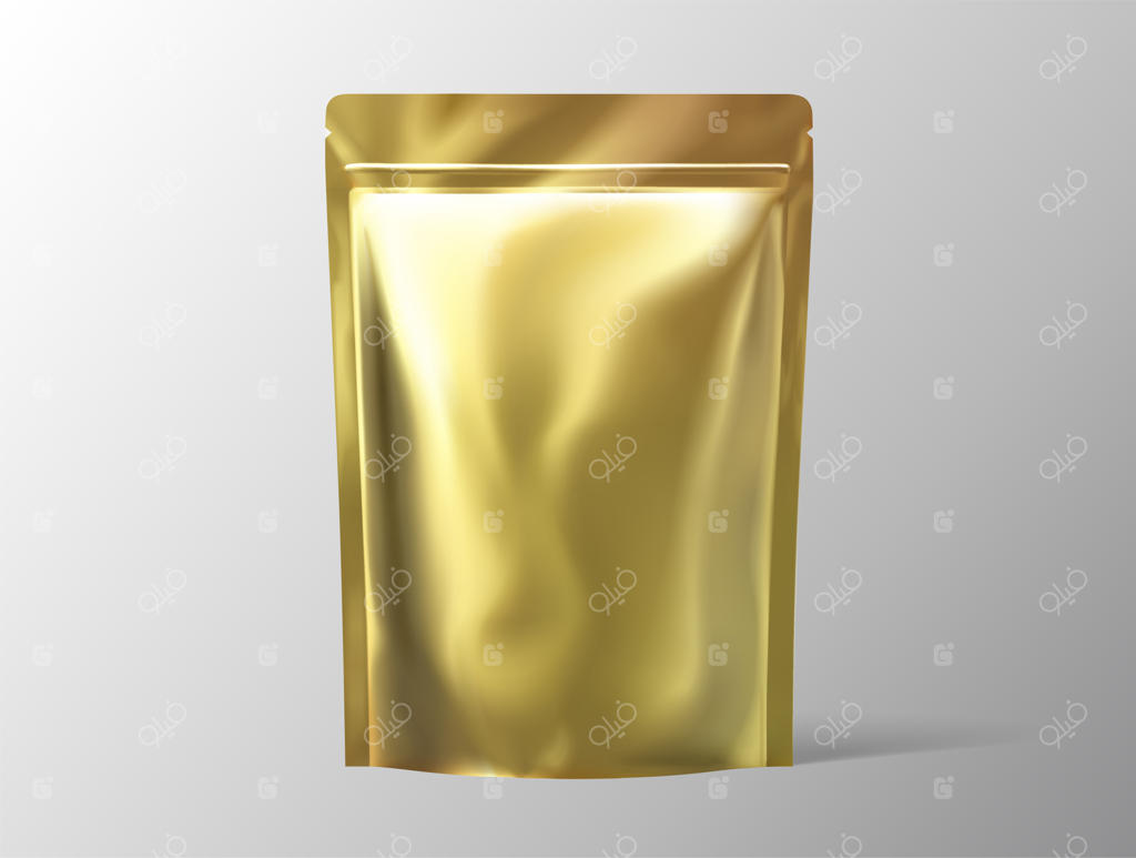 بسته‌بندی فویلی طلایی برای طراحی در تصویرسازی سه‌بعدی