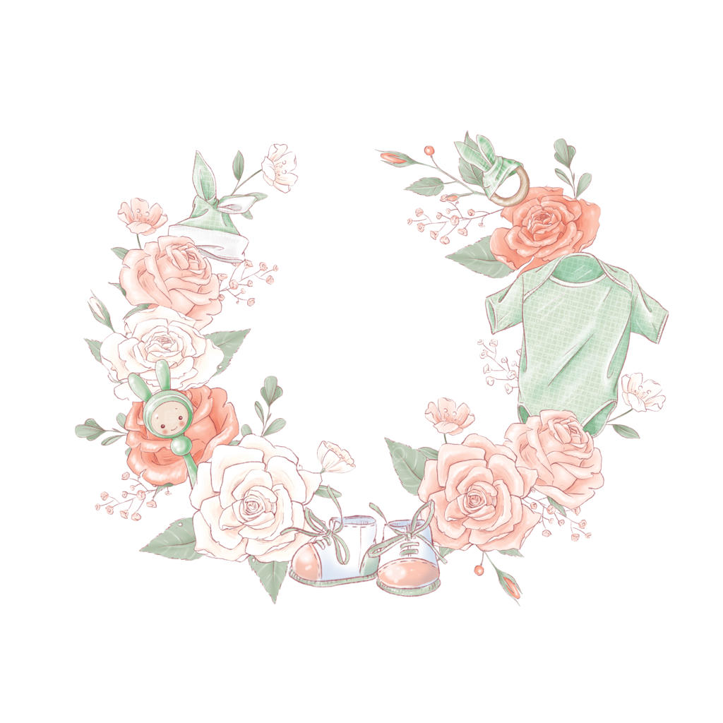 دسته گل حلقه‌ای برای نوزاد، جشن تولد و حمام نوزاد، طراحی دستی