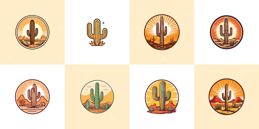 تصویر کلیپ آرت وکتور کاکتوس ساگوارو