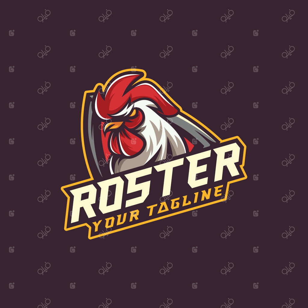 لوگوی نمادین خروس تهاجمی: قدرتمند و جسور، طراحی ورزشی برای برندینگ تیم