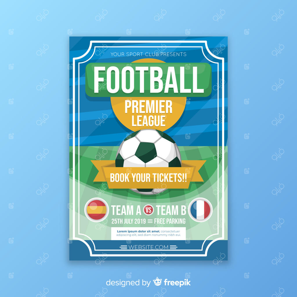 قالب ساده پوستر فوتبال