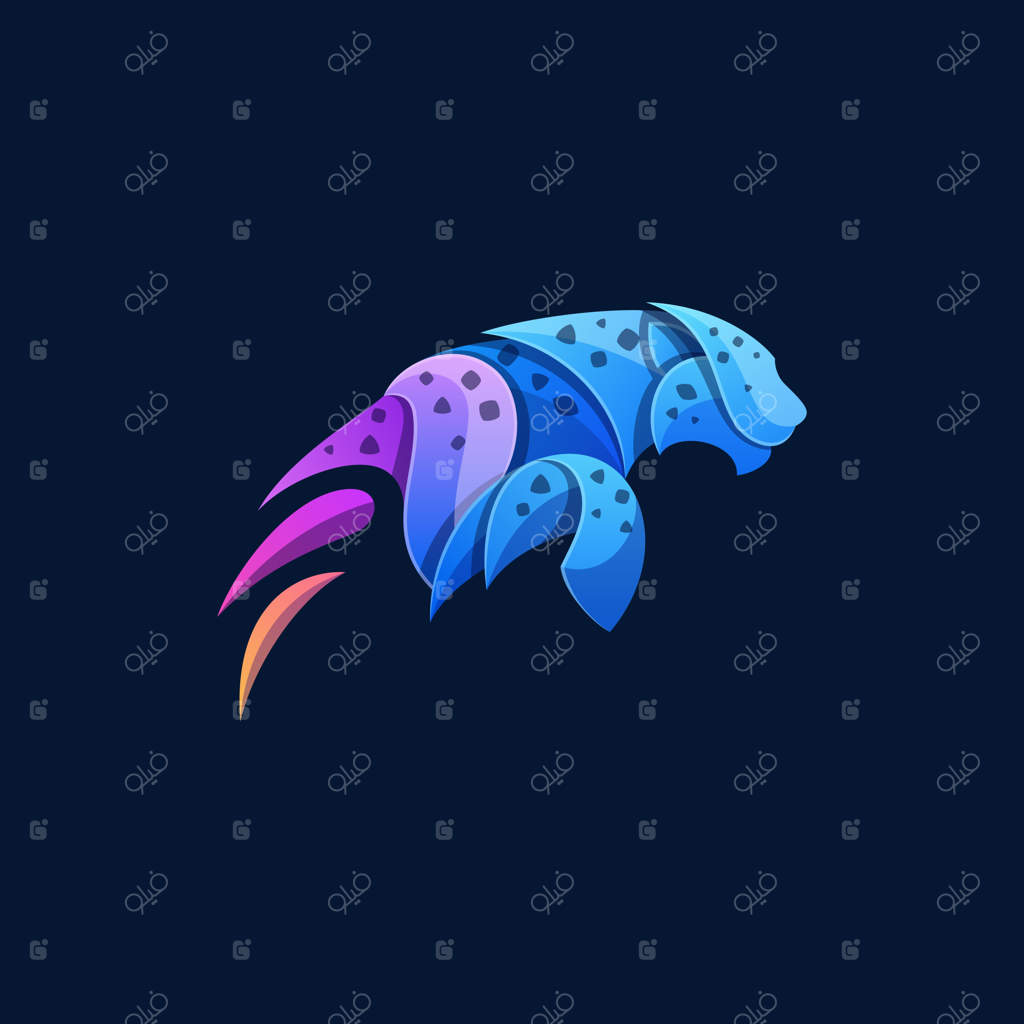 قالب وکتور برای تصویرسازی پلنگ انتزاعی