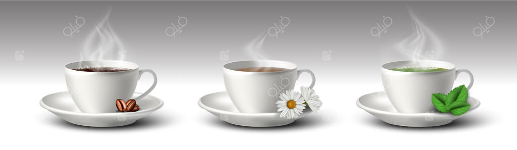 مجموعه‌ای از فنجان‌های قهوه و چای