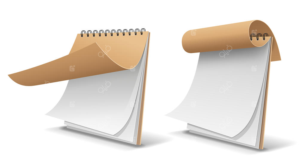 قالب دفتر طراحی با جلد کاغذی قهوه‌ای