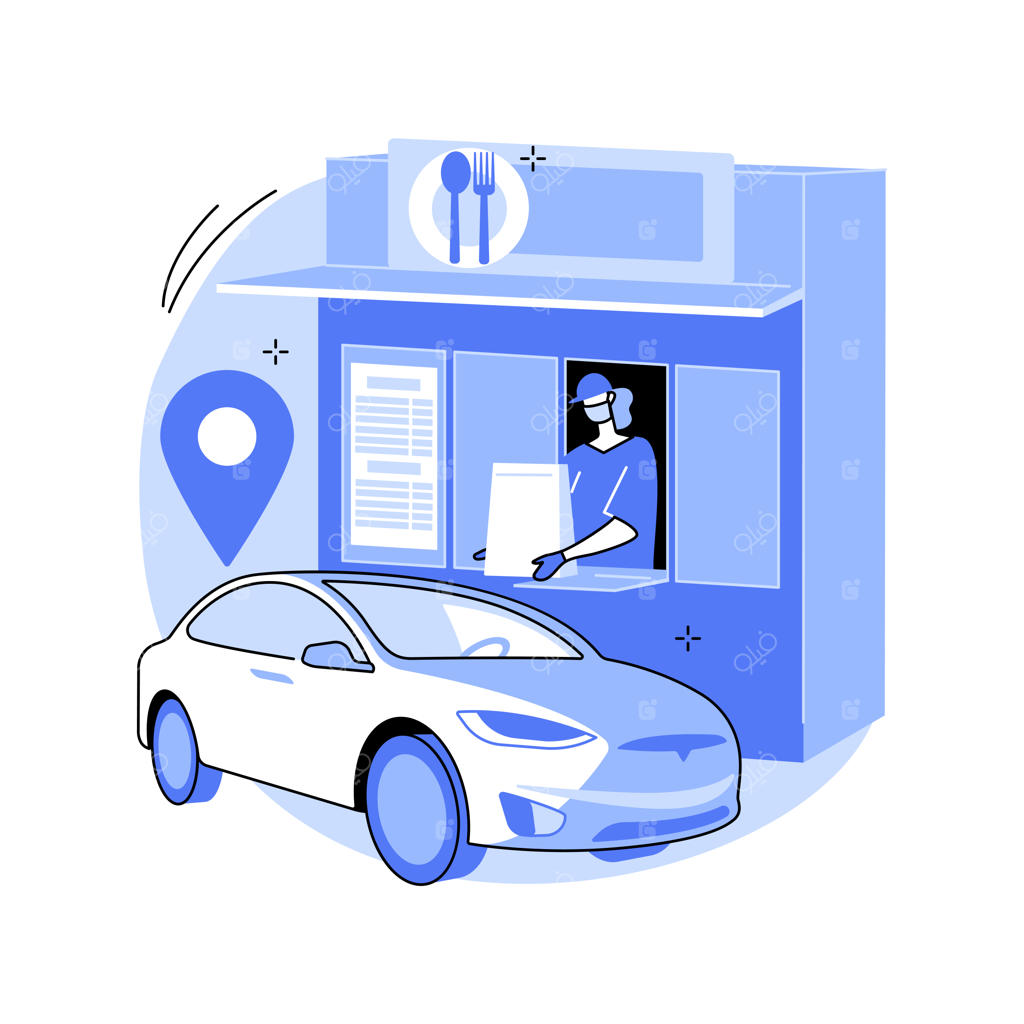 رستوران درایوین - تصویر انتزاعی وکتور