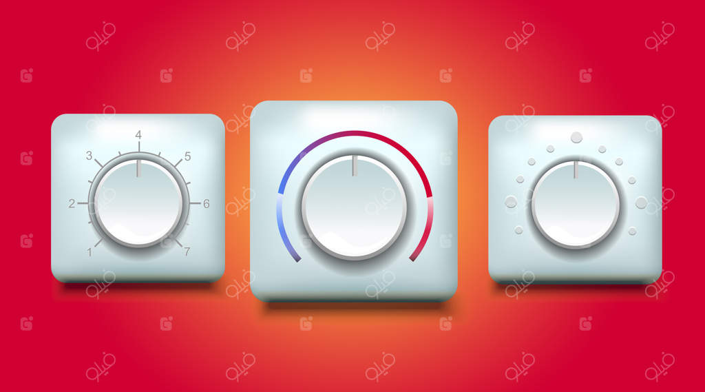 تصویر دکمه تنظیم دما، صدا، فشار و سرعت