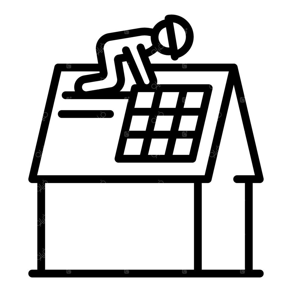 تکنسین نصب پنل خورشیدی بر روی سقف خانه برای انرژی سبز