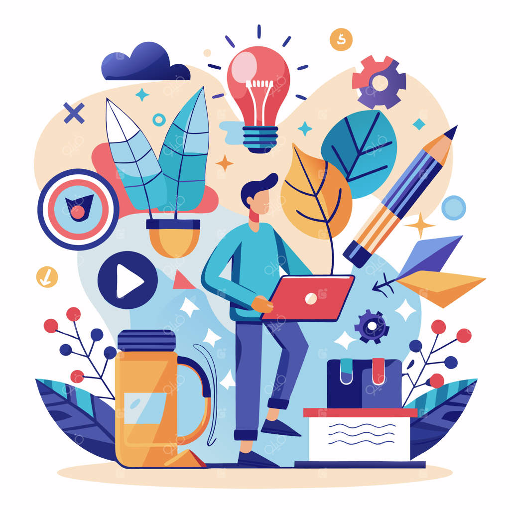 تصویرسازی فضای کار خلاقانه: طراحی دفتر پویا با عناصر الهام‌بخش