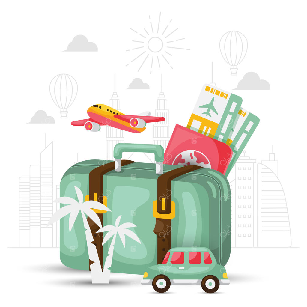 طراحی و تصویرسازی دستی پس‌زمینه سفر