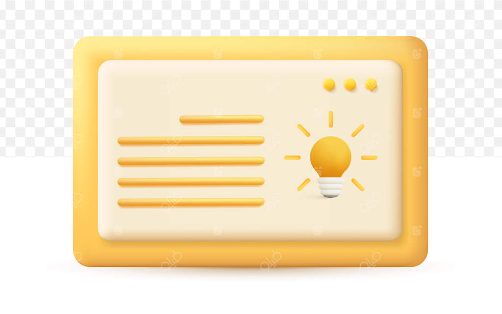 آیکون دستگاه با سبک کارتونی لامپ سه بعدی. تصویرسازی وکتور سه بعدی با پس‌زمینه شفاف سفید