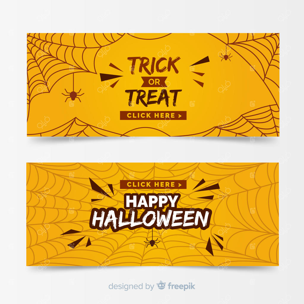 پترن بنر هالووین با طراحی تخت