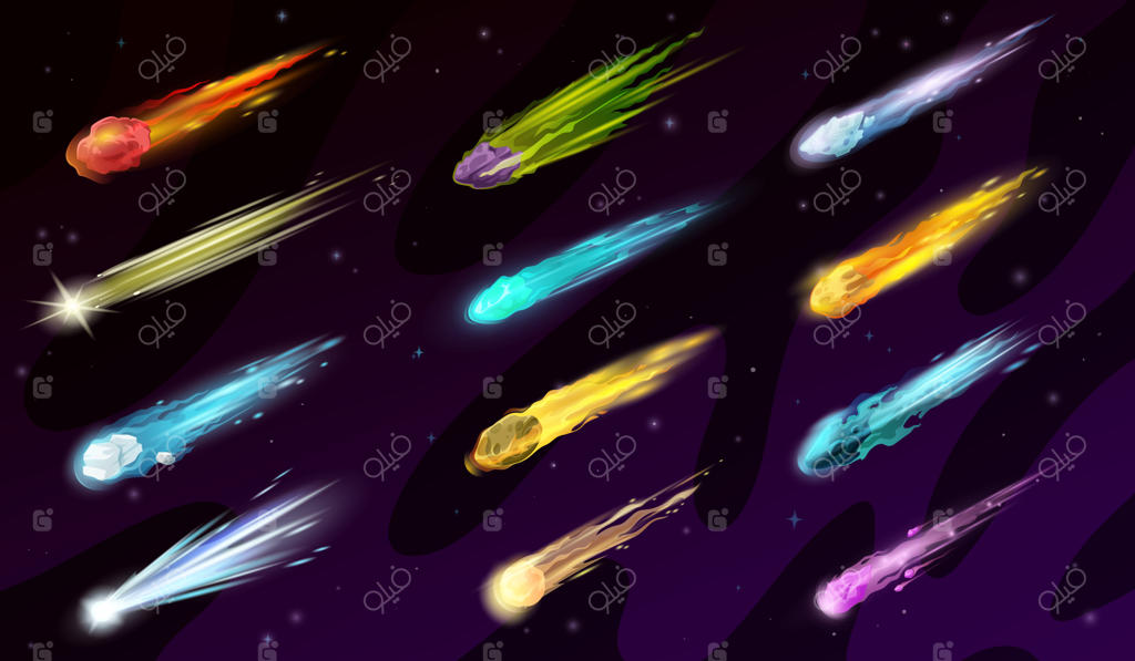 دنباله‌دارها، سیارک‌ها و شهاب‌سنگ‌های فضایی کارتونی