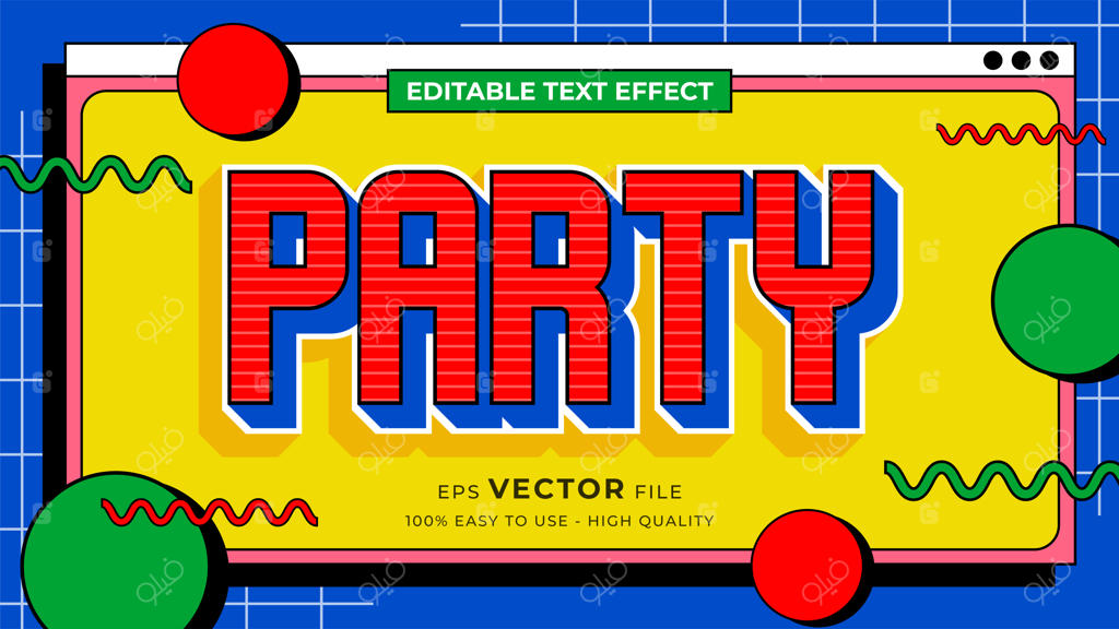 اثر سبک متن قابل ویرایش با موضوع تابستانی و کارتونی به سبک قدیمی و شاداب