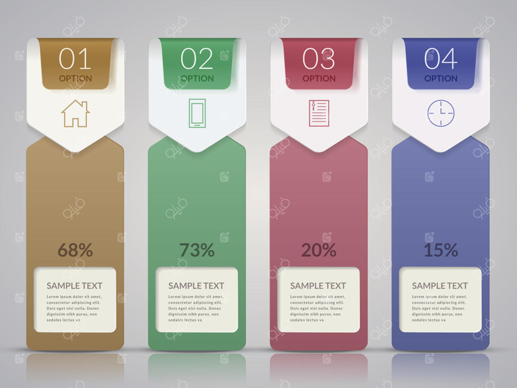 طراحی قالب اینفوگرافیک ساده با گزینه‌های بنری