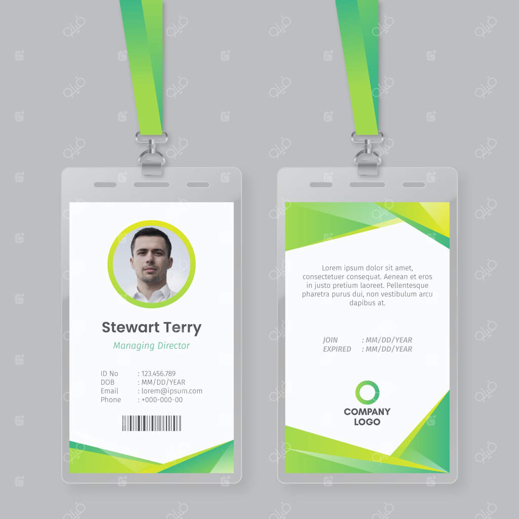 قالب کارت شناسایی انتزاعی با عکس