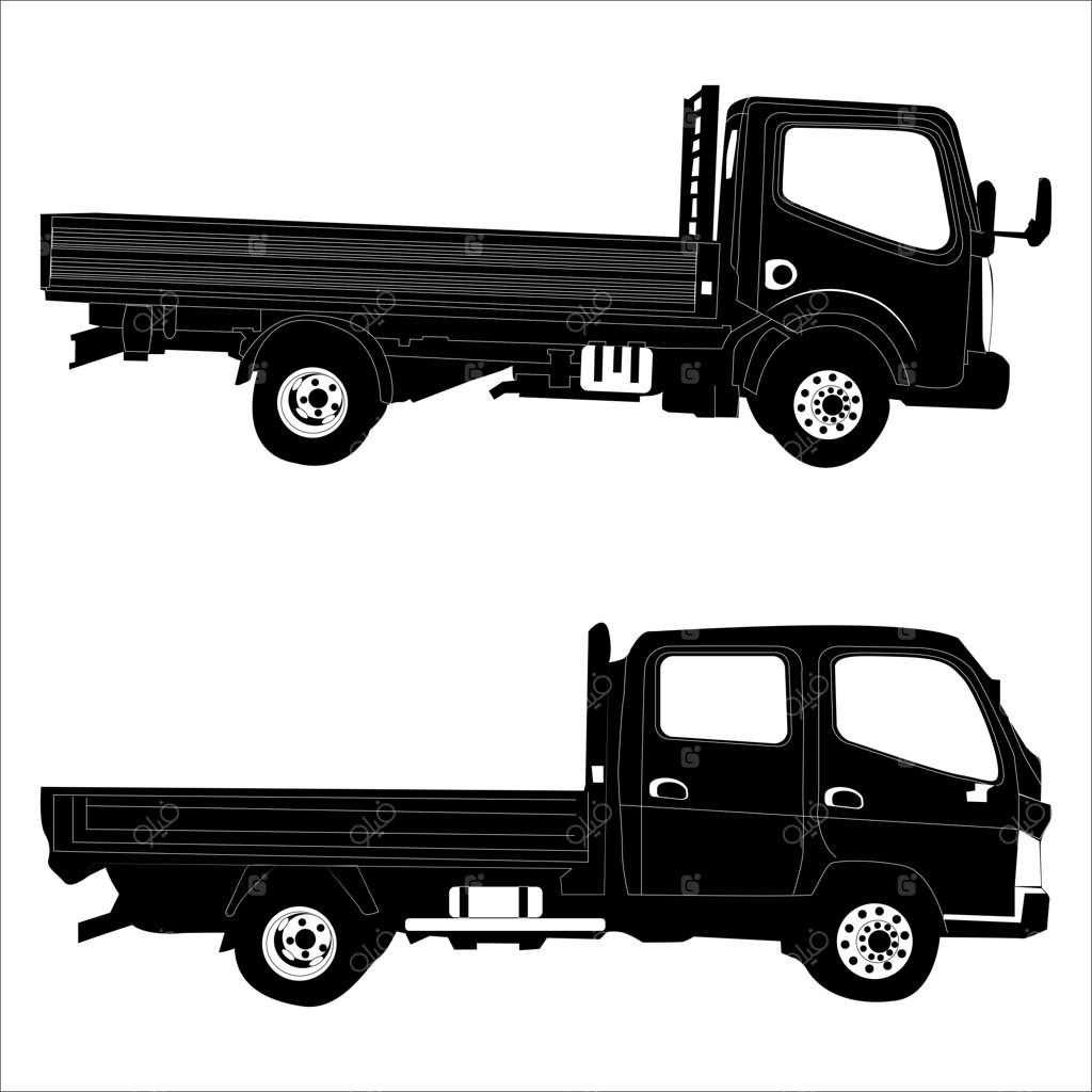 طرح سیلوئت تریلر کامیون - نسخه ۴