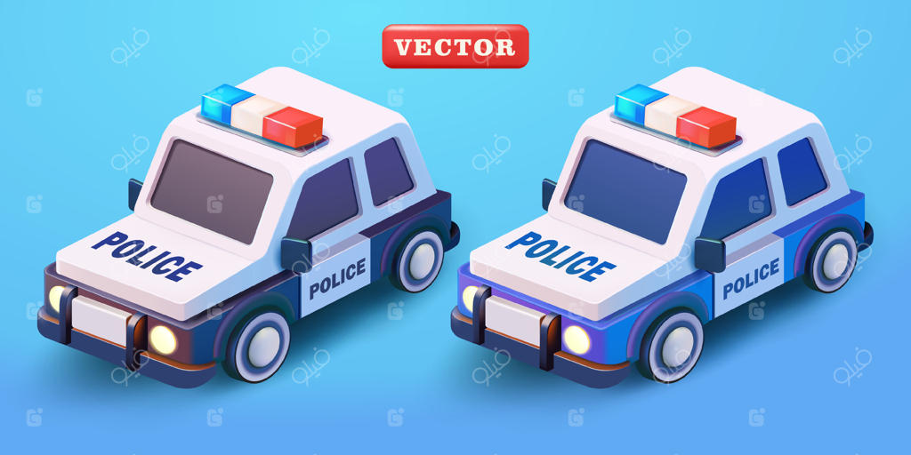 ماشین پلیس سه‌بعدی، مناسب برای امنیت و عناصر طراحی