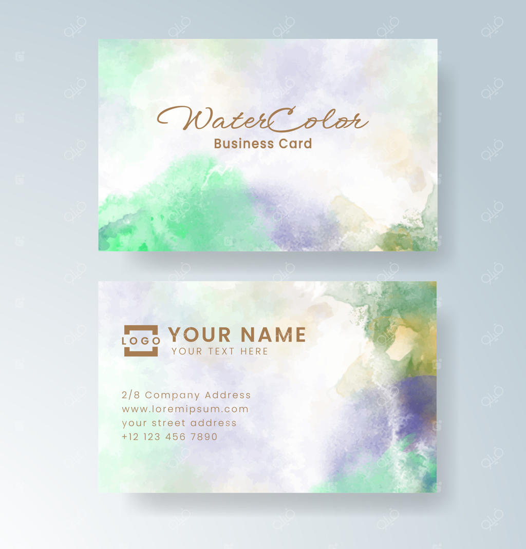 کارت ویزیت ساده و هنری با محو آبرنگی.