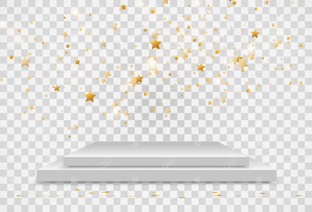 سکوی سفید با نورافکن‌ها.