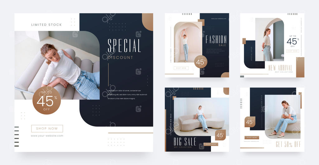 طراحی پست اینستاگرام با گرادیان رنگی