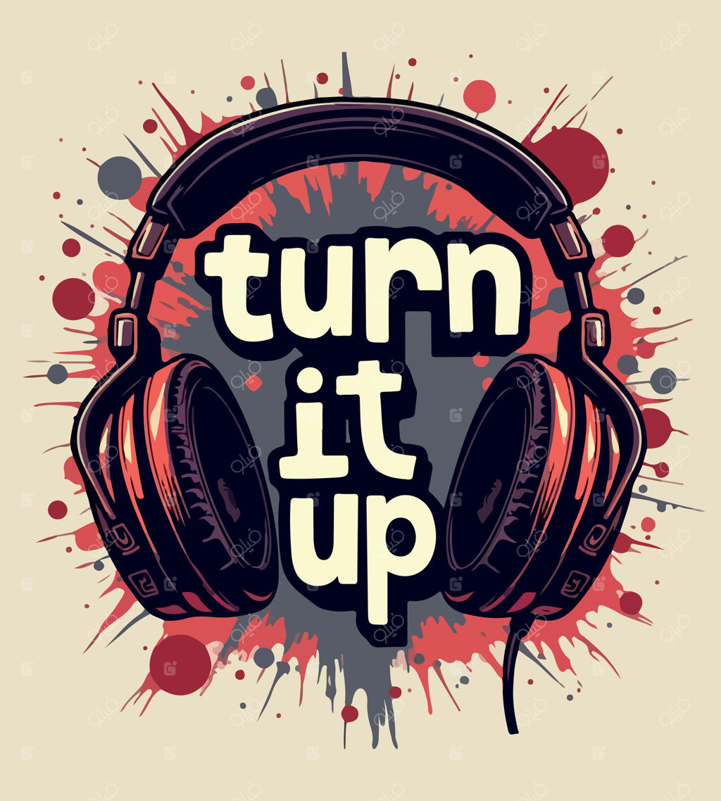 طرح تیشرت با نوشته Turn Up