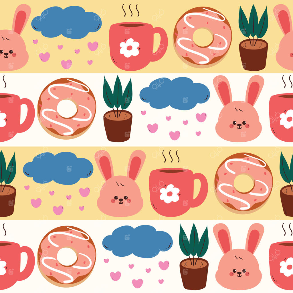 طرح بانی بامزه و دونات برای دکوراسیون کودکانه - فایل وکتور حرفه‌ای