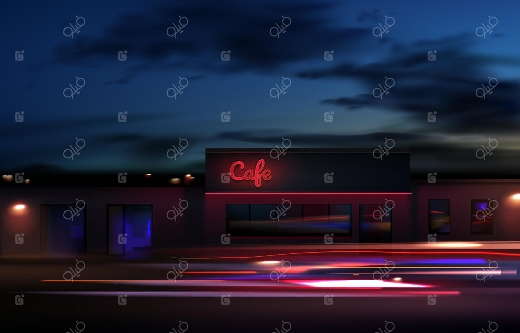 تصویری از رد نورهای رنگارنگ با افکت حرکت و نوردهی طولانی، در پس‌زمینه‌ای مجزا