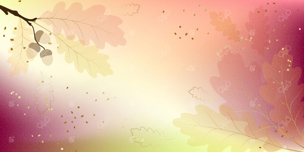 طراحی برگ بلوط رنگارنگ برای پاییز