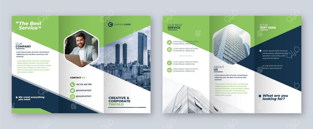 قالب بروشور سه‌لتایی انتزاعی