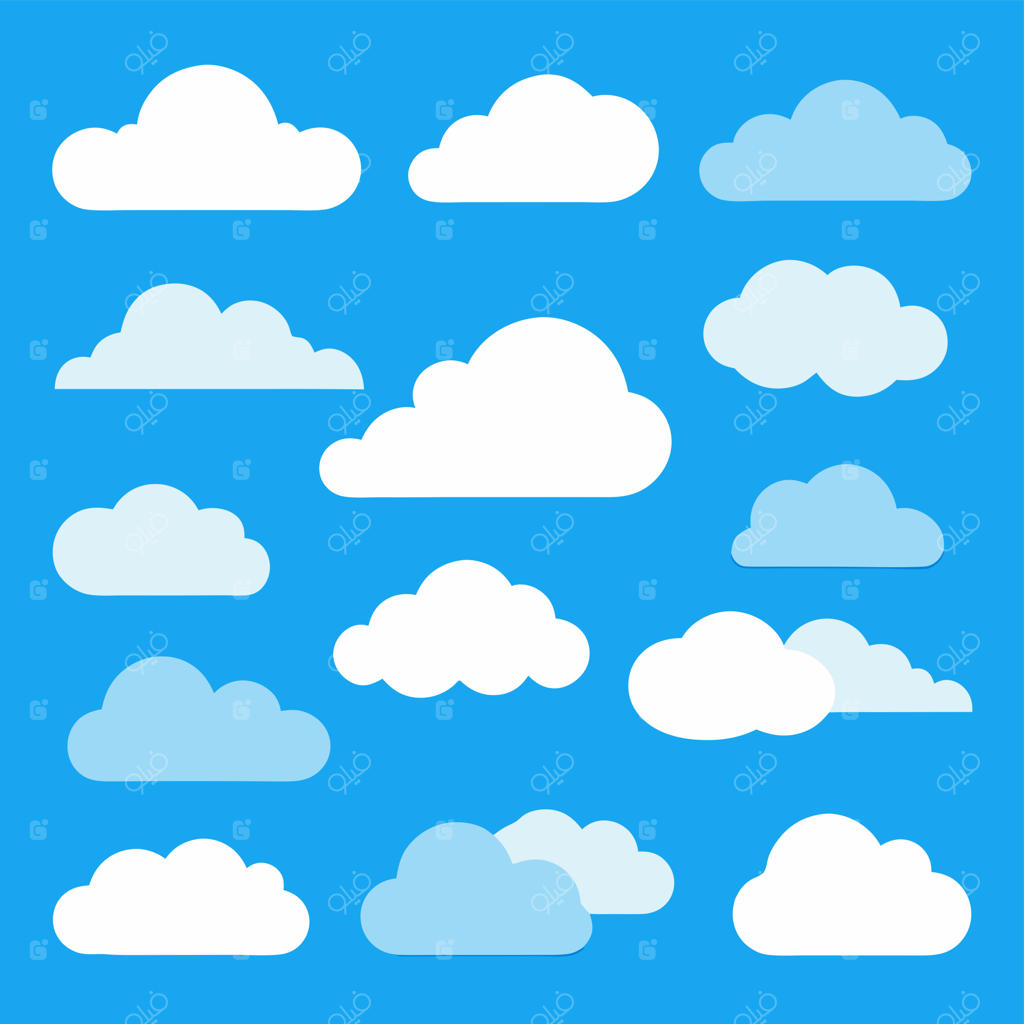 مجموعه آیکون‌های ابر: طراحی ساده و تخت