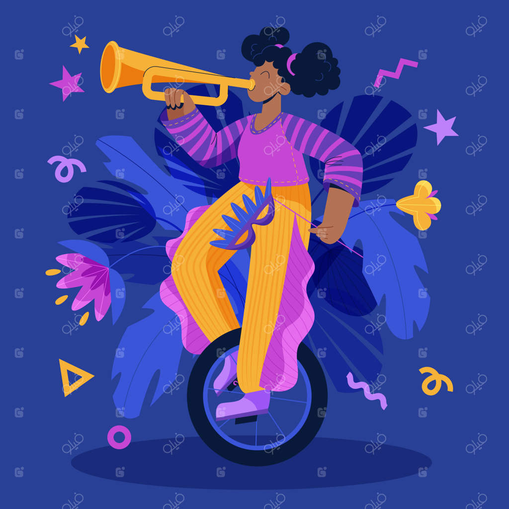 تصویرسازی تخت برای جشن کارناوال