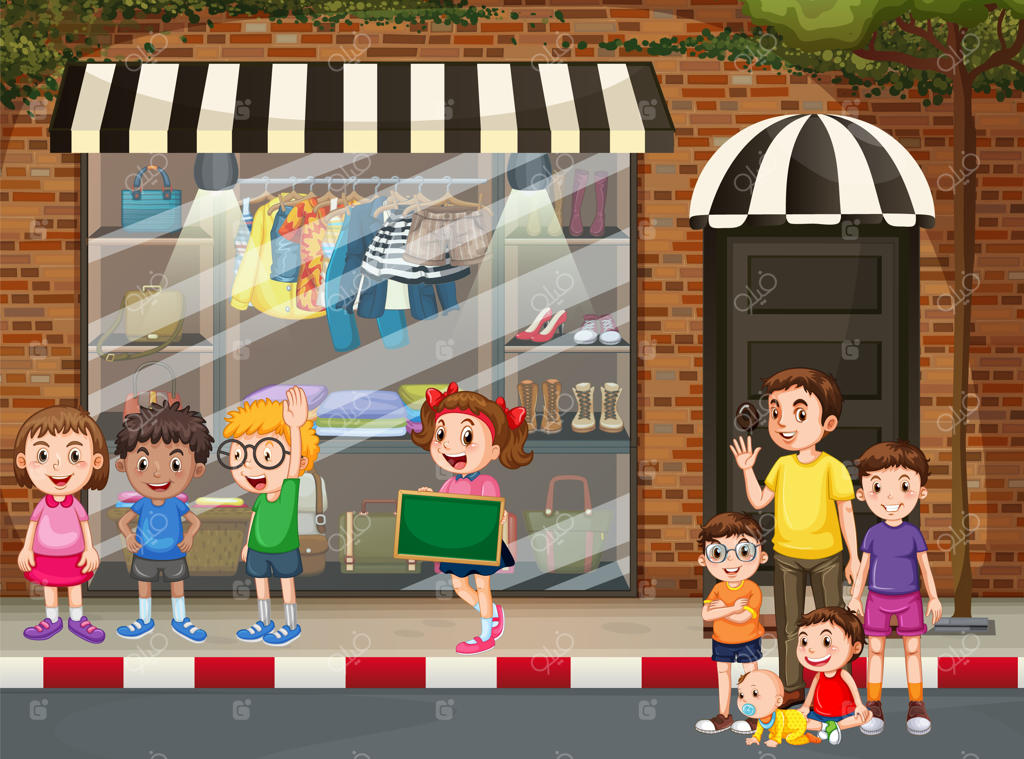 صحنه خیابان با عابران پیاده