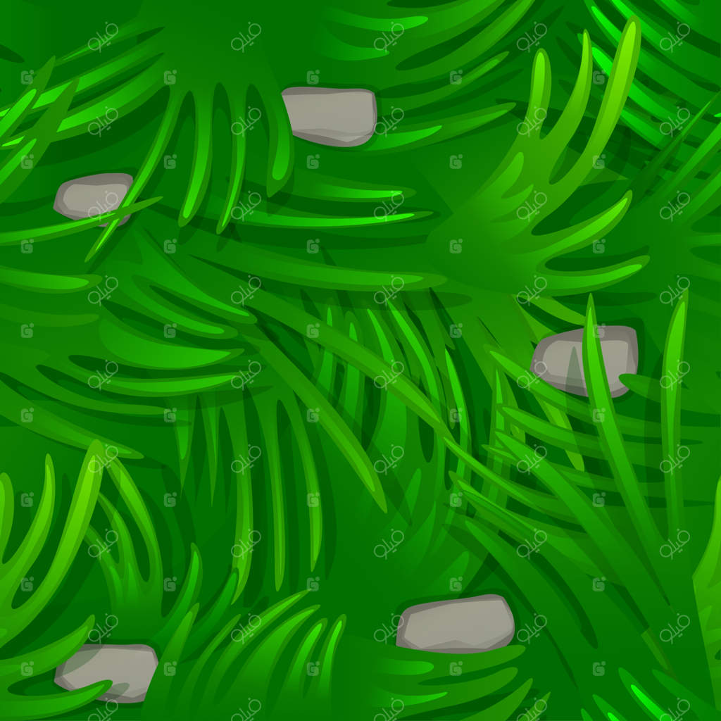 کاغذ دیواری با طرح برگ‌های نخل و سنگ‌ها - پس‌زمینه گرمسیری بافت‌دار همراه با شاخ و برگ