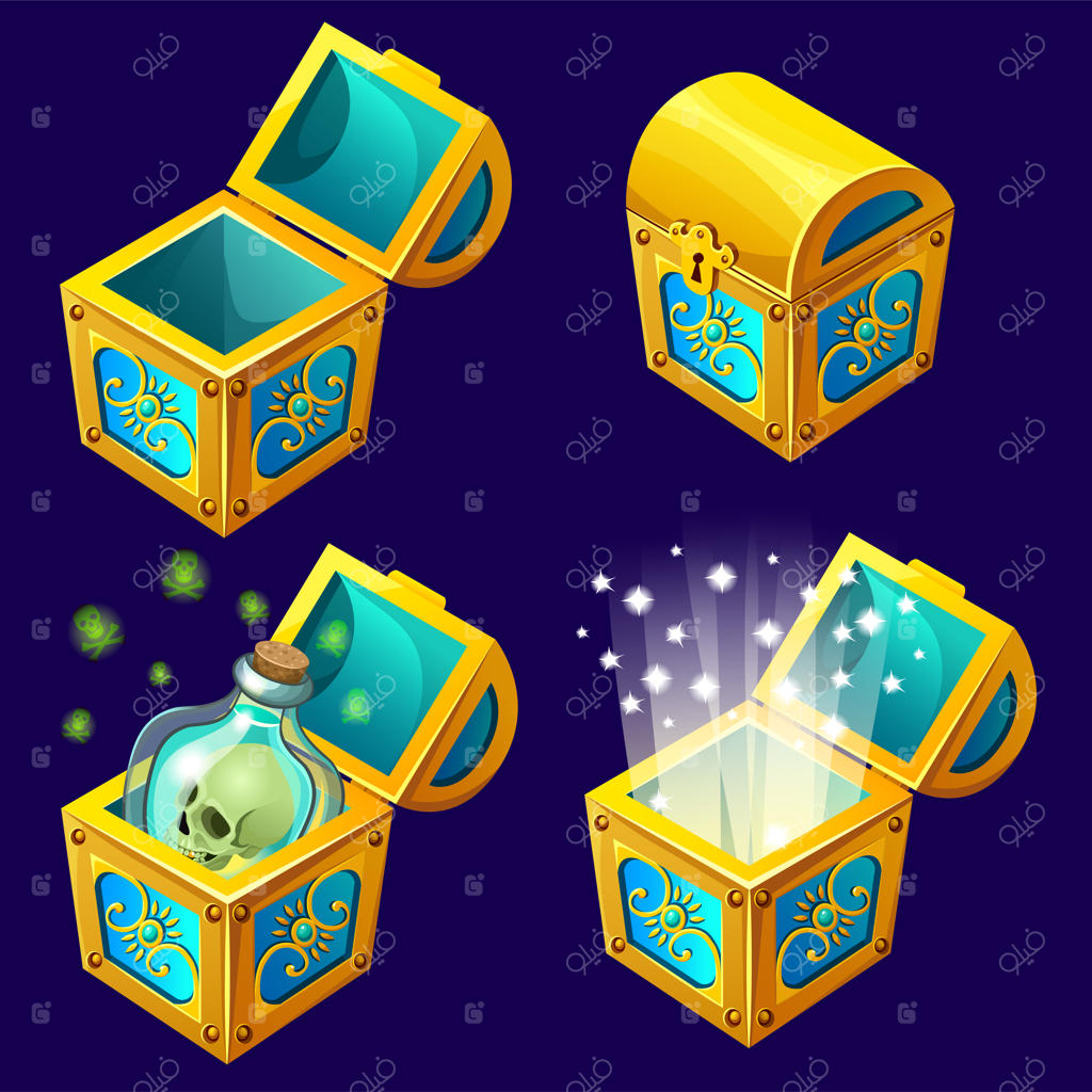 صندوق‌های ایزومتریک پر از گنجینه‌ها