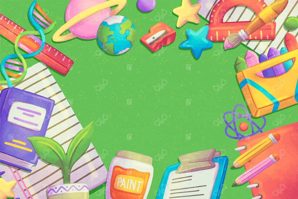 زمینه بازگشت به مدرسه با آبرنگ