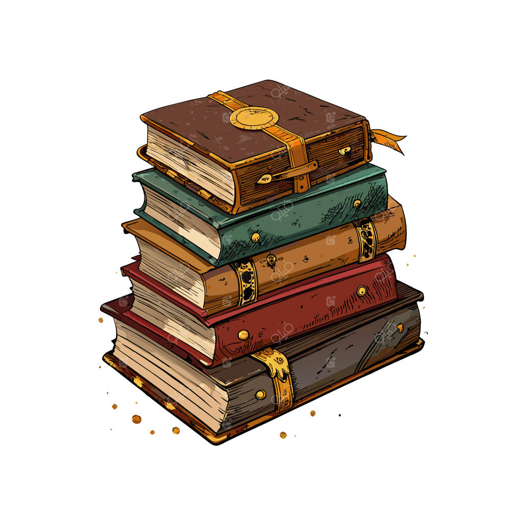 یک دسته کتاب با شماره ۳ روی آن