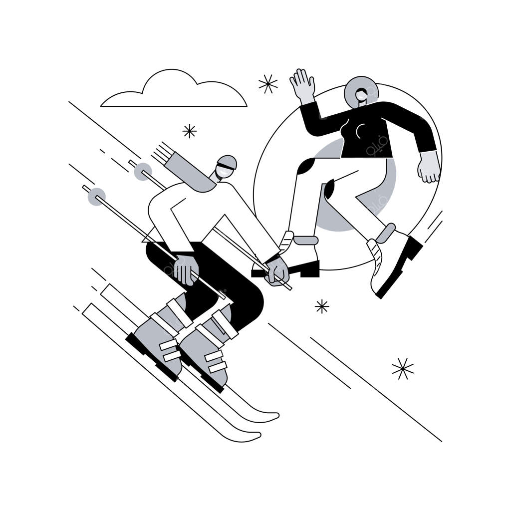 لذت‌های زمستانی در فضای باز - تصویرسازی انتزاعی وکتور