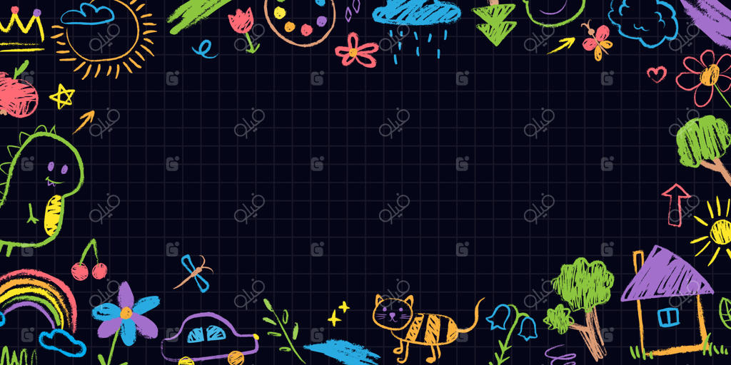 حاشیه فانتزی تخته سیاه برای پروژه‌های خلاقانه - فایل وکتور حرفه‌ای