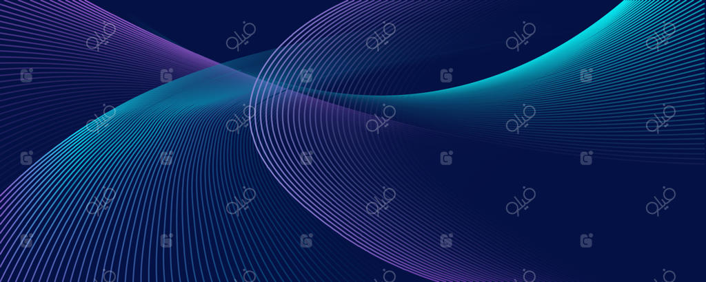 طرح پس‌زمینه انتزاعی با خطوط مورب و موج درخشان آبی، صورتی و بنفش