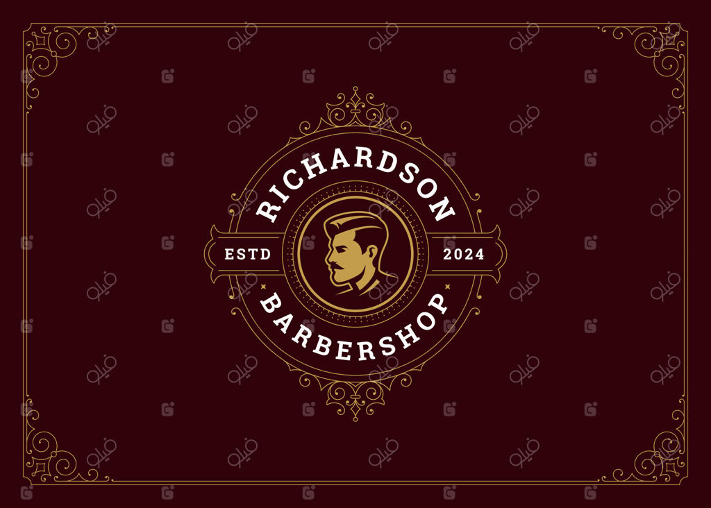 الگوی طراحی لوگوی آرایشگاه ویکتوریایی کلاسیک و لوکس و زیبا