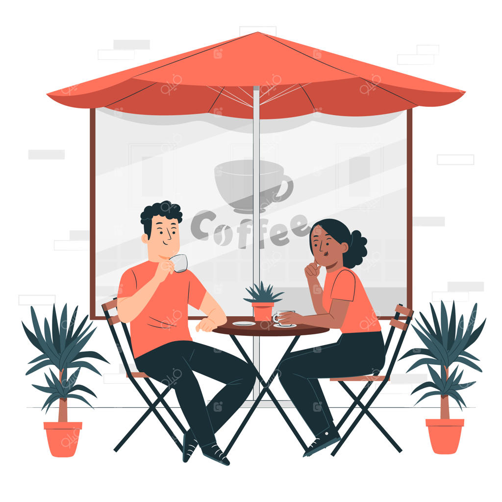 تصویرسازی مفهومی تراس کافی‌شاپ