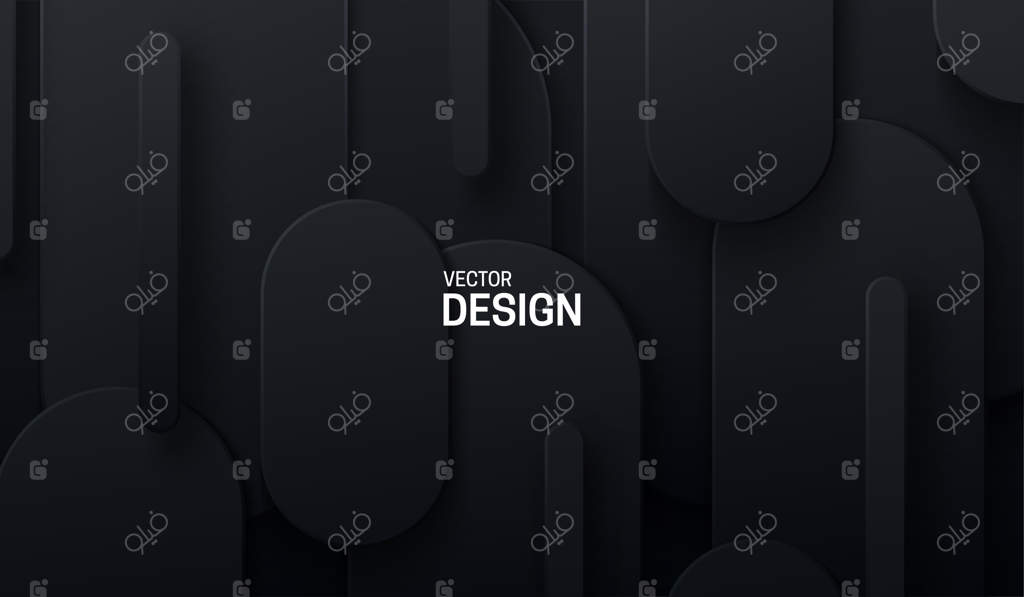 پس‌زمینه هندسی انتزاعی با اشکال کاغذی سیاه