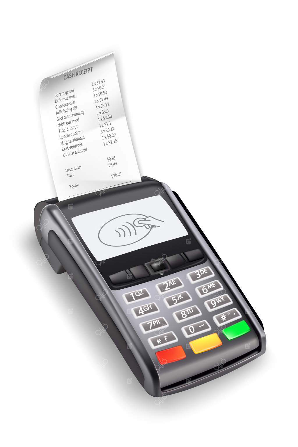 ماشین کارتخوان با نمایش ایزومتریک و رسید نقدی: تکنولوژی بی‌سیم برای تراکنش‌های بدون تماس