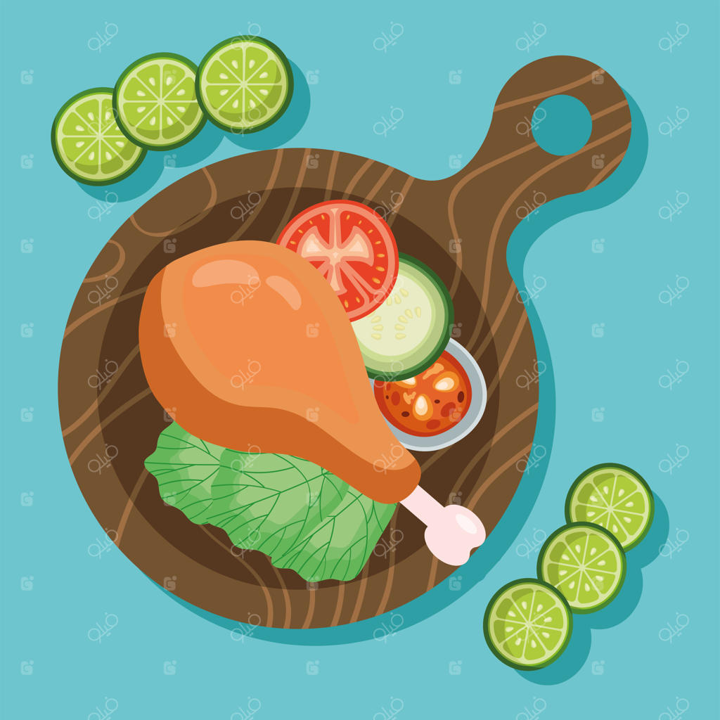 ران مرغ و سبزیجات