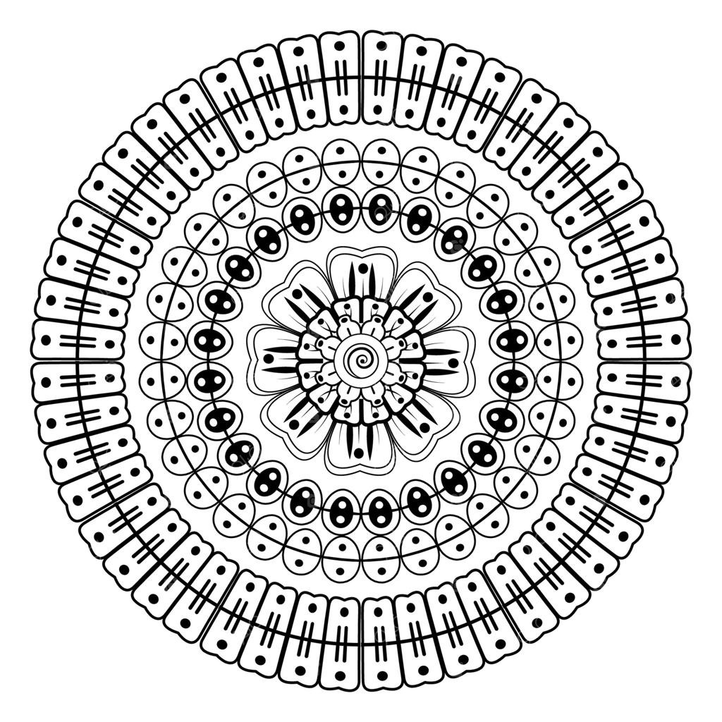 طرح گل حنای ارگانیک برای تاتوهای پیچیده.