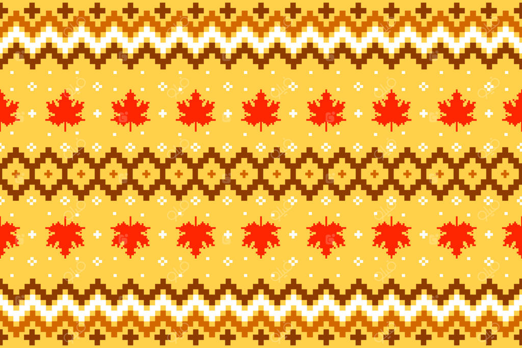 طرح پیکسل آرت افرا در پاییز برای پارچه پس‌زمینه